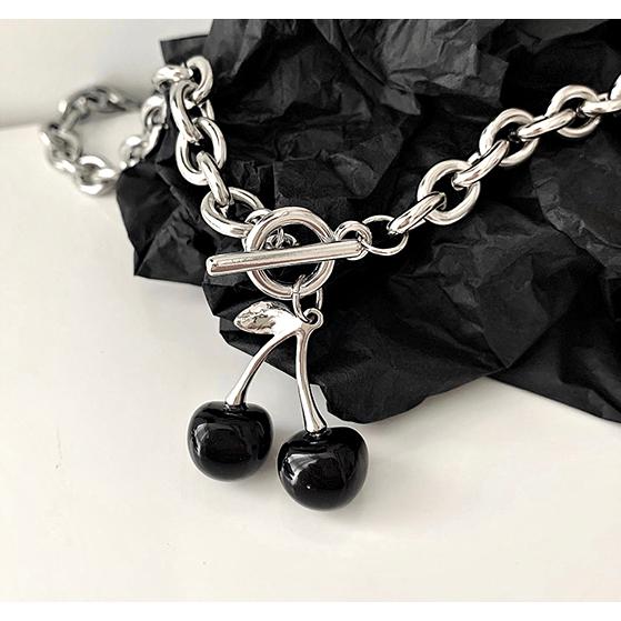 さくらんぼ ネックレス レディース チェリー 個性的 韓国 アクセサリー