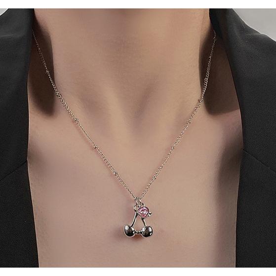 さくらんぼ ネックレス チェリー レディース 韓国 ハート シルバー