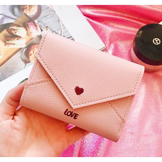 Valentineレター型限定三つ折り財布 三つ折り財布 ミニ財布 花柄 小銭入れあり 牛革 レディース Felando