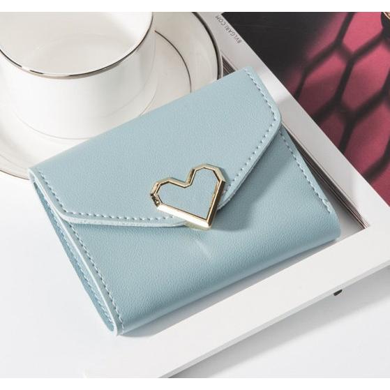 財布 レディース 三つ折り 韓国 ミニ ハート カード入れ : 毒いちご