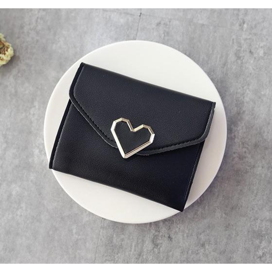財布 レディース 三つ折り 韓国 ミニ ハート カード入れ : 毒いちご