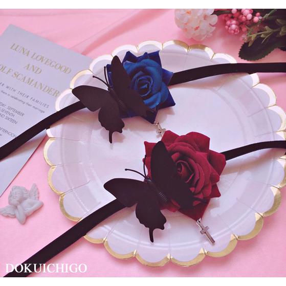 眼帯 チョーカー 薔薇 バラ 蝶々 ゴスロリ ロリータ 病みかわいい アイマスク Ot 16 毒いちご 通販 Yahoo ショッピング