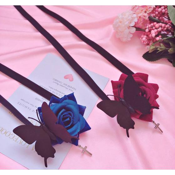 眼帯 チョーカー 薔薇 バラ 蝶々 ゴスロリ ロリータ 病みかわいい アイマスク Ot 16 毒いちご 通販 Yahoo ショッピング