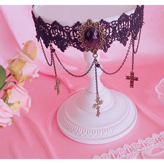十字架 チョーカー レース ゴスロリ ロリータ 病みかわいい Ot 18 毒いちご 通販 Yahoo ショッピング