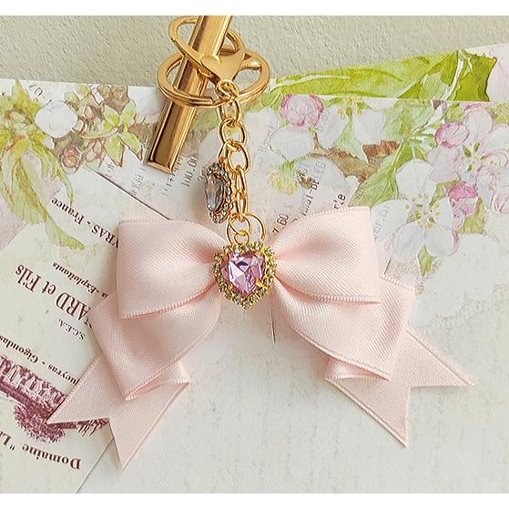 リボン バッグチャーム アクセサリー キーホルダー ビジュー 量産型