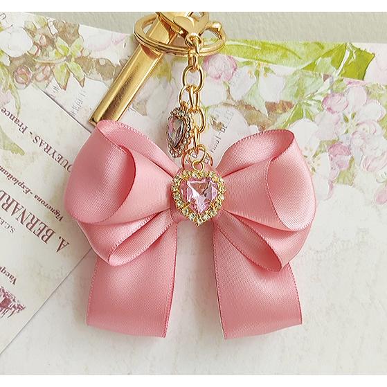 リボン バッグチャーム アクセサリー キーホルダー ハート