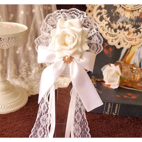 ヘッドドレス ヘアアクセサリー 薔薇 黒 レース バラ ゴスロリ