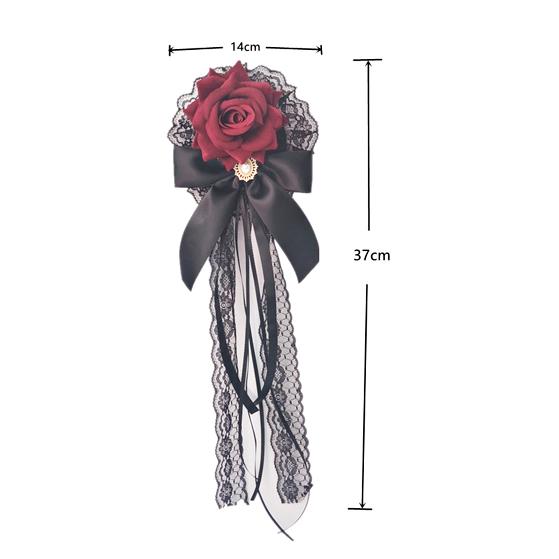 ヘッドドレス ヘアアクセサリー 薔薇 黒 レース バラ ゴスロリ