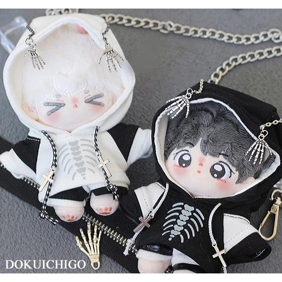 ぬい服 10cm パーカー スカル ゴシック ぬいぐるみ服 推し活 着ぐるみ