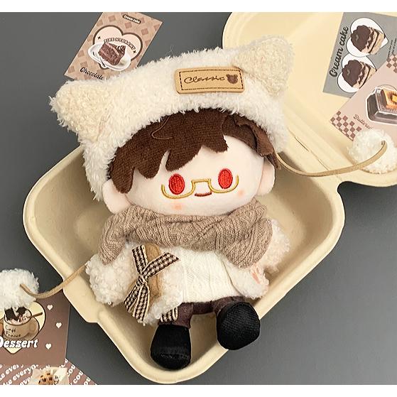 ぬい服 10cm くま帽子 もこもこ ぬいぐるみ服 推し活 着ぐるみ 着せ