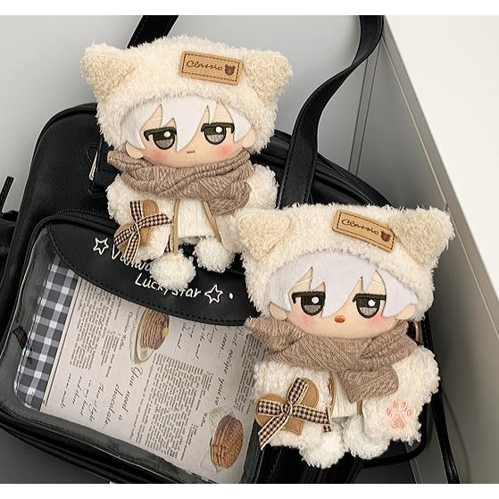 ぬい服　10㎝ぬい服　ぬい帽子　ハンドメイド　2WAY ぬい服 10cm くま帽子 もこもこ ぬいぐるみ服 推し活 着ぐるみ