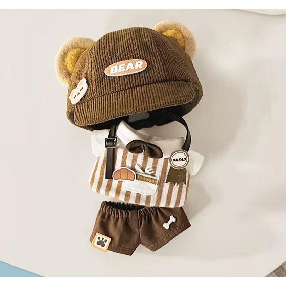ぬい服 10cm クマ耳帽子 熊 くま 店員風 ぬいぐるみ服 推し活 着せ替え