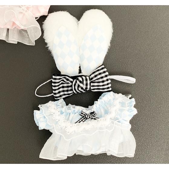 ぬい服 10cm 不思議に国のアリス風 うさぎ うさ耳 ぬいぐるみ服 推し活