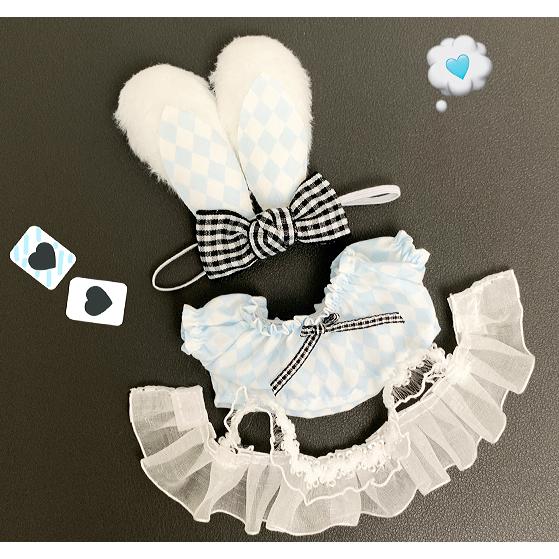 ぬい服 10cm 不思議に国のアリス風 うさぎ うさ耳 ぬいぐるみ服 推し活