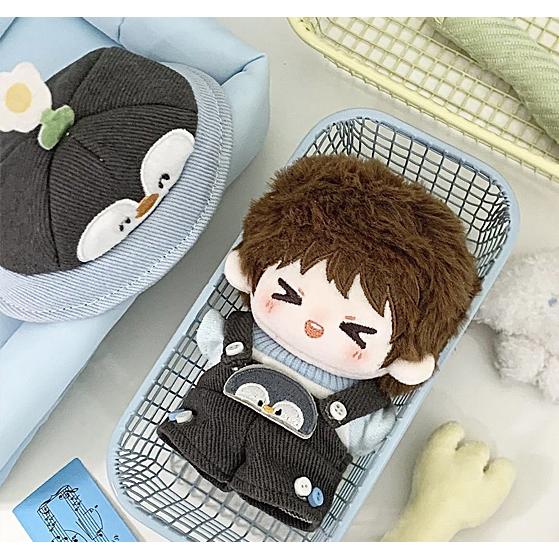 ぬい服 10cm ペンギン帽子 オーバーオール ぬいぐるみ服 推し活 : 毒