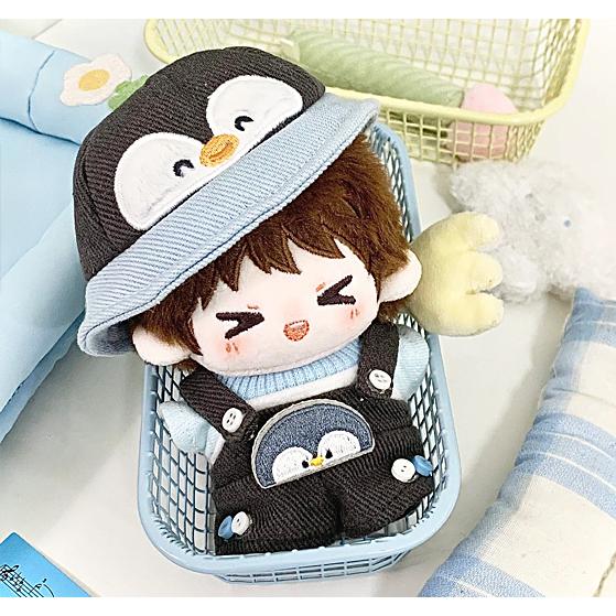 ぬい服 10cm ペンギン帽子 オーバーオール ぬいぐるみ服 推し活 : 毒