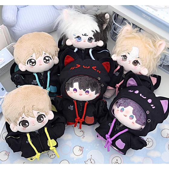 6色 ぬい服 10cm 猫耳フードパーカー ぬいぐるみ服 推し活 着ぐるみ