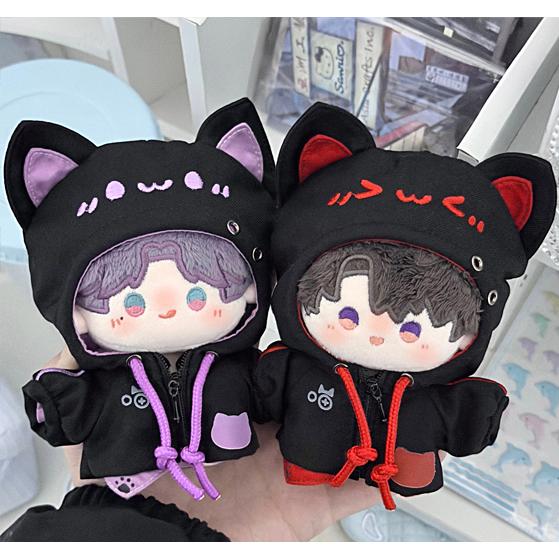 6色 ぬい服 10cm 猫耳フードパーカー ぬいぐるみ服 推し活 着ぐるみ