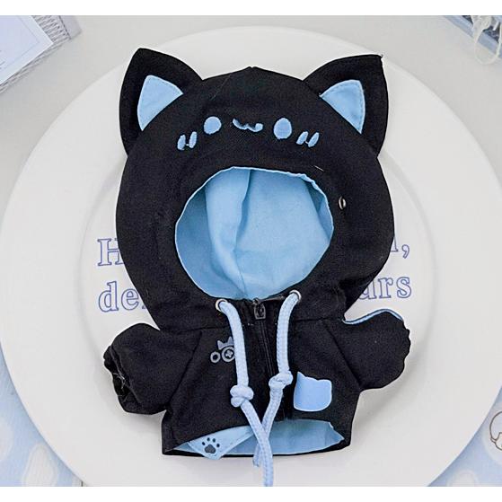 6色 ぬい服 10cm 猫耳フードパーカー ぬいぐるみ服 推し活 着ぐるみ