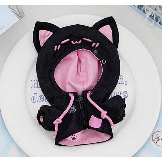 6色 ぬい服 10cm 猫耳フードパーカー ぬいぐるみ服 推し活 着ぐるみ