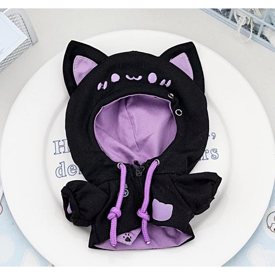 6色 ぬい服 10cm 猫耳フードパーカー ぬいぐるみ服 推し活 着ぐるみ