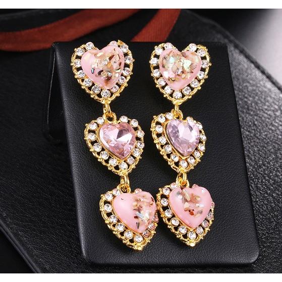 ピアス レディース ハート 韓国 アクセサリー ビジュー 大ぶり : 毒