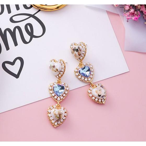ピアス レディース ハート 韓国 アクセサリー ビジュー 大ぶり : 毒