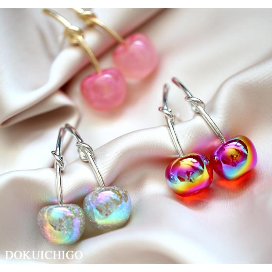 さくらんぼ ピアス チェリー レトロ パーティー アクセサリー クリア