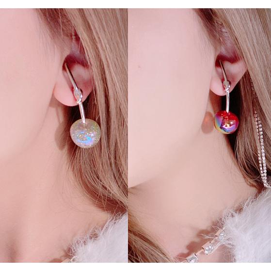 K10PG★チェリーピアス　フック　ピンク　パール　かわいい　さくらんぼ　春夏 K10PG☆チェリーピアス フック ピンク パール かわいい