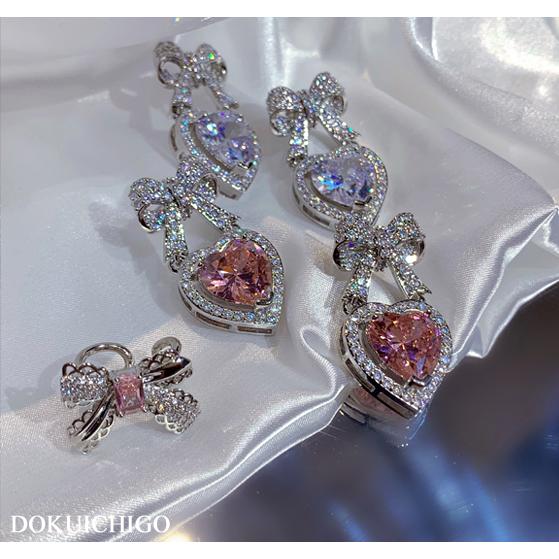 ハートピアス 地雷 量産 パール 病み 韓国 ハート ハート ピアス レディース 韓国 地雷系 量産型 リボン ビジュー