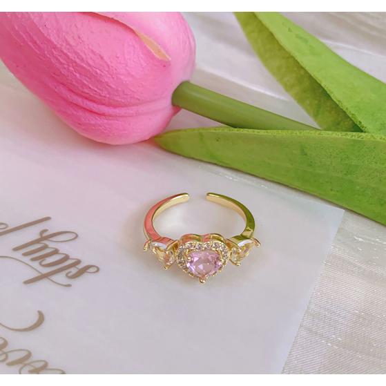 リング 指輪 レディース 韓国 ハート ストーン 地雷系 量産型 : 毒
