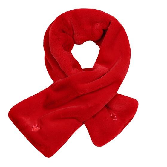 追加♡ハートチョコイヤーマフラー(イチゴ)♡ マフラー レディース 韓国 ハート 無地 プレゼント もこもこ 量産型