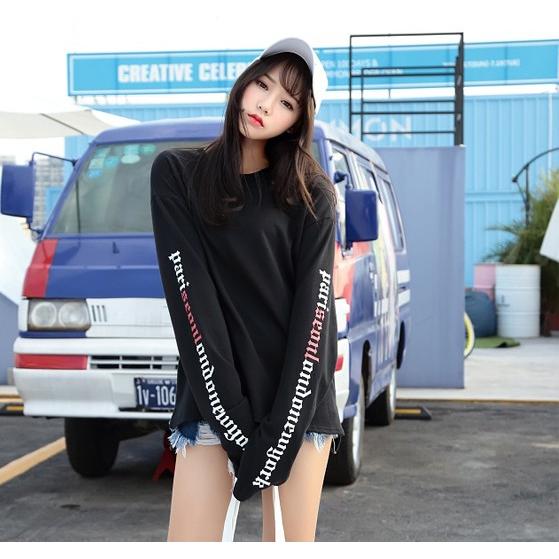 ロングTシャツ レディース 長袖 トレーナー 韓国ファッション ストリート 原宿 春夏秋冬｜dokuichigo｜04