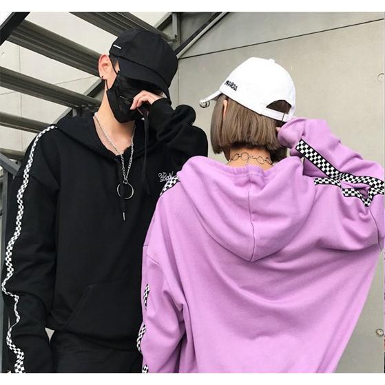 パーカー レディース トップス ブロック ライン ストリート系 韓国ファッション 原宿系 オルチャン Tb 434 毒いちご 通販 Yahoo ショッピング