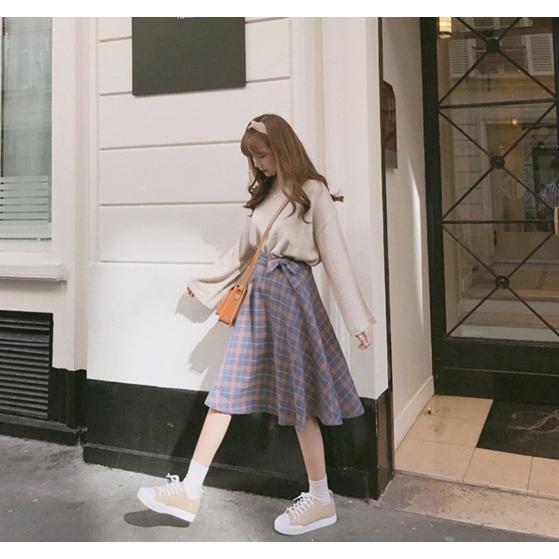 韓国ファッション レディース ロングスカート チェック柄 オルチャン フェミニン Tb 452 毒いちご 通販 Yahoo ショッピング