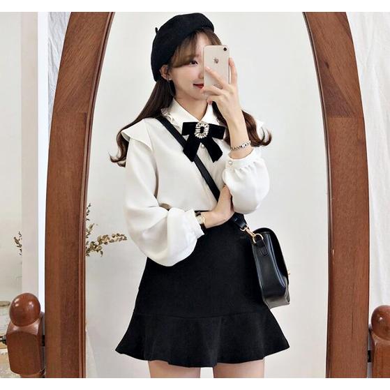 ブラウス シャツ レディース リボン ガーリー 韓国 地雷 量産型 春秋 |  | 10