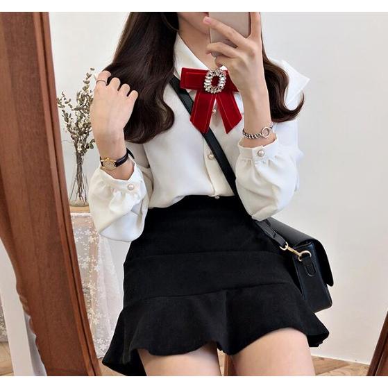 ブラウス シャツ レディース リボン ガーリー 韓国 地雷 量産型 春秋 |  | 04