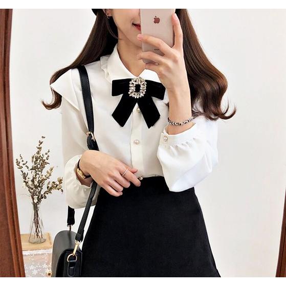 ブラウス シャツ レディース リボン ガーリー 韓国 地雷 量産型 春秋 |  | 07