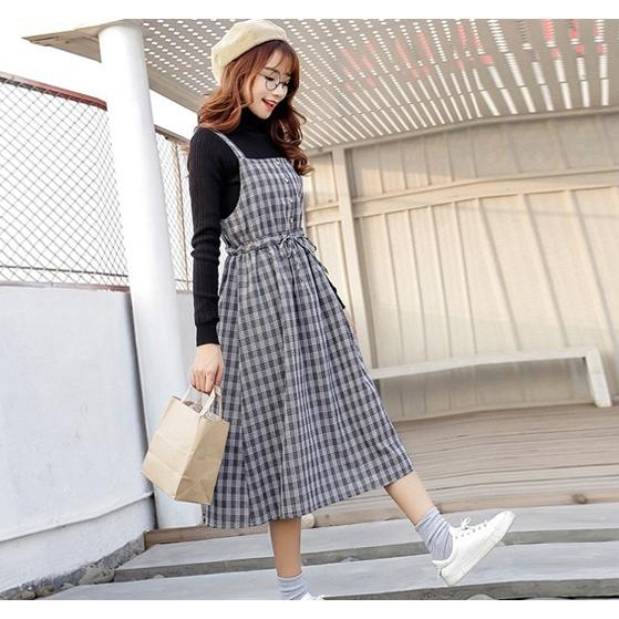 キャミ ワンピース レディース チェック柄 ノースリーブ ミドル丈 夏 |  | 06