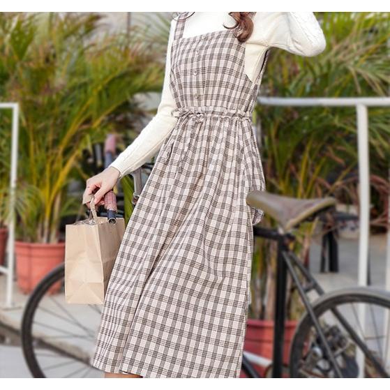 キャミ ワンピース レディース チェック柄 ノースリーブ ミドル丈 夏 |  | 08