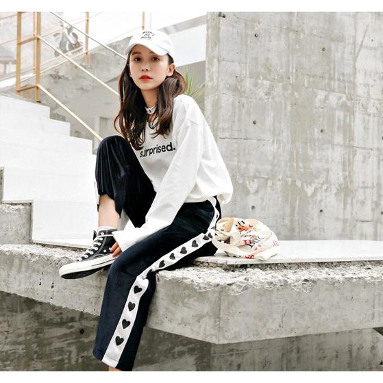 韓国ファッション パンツ レディース ベロア サイドライン ハート オルチャン ストリート系 ジャージ風 原宿系 ズボン Tb 548 毒いちご 通販 Yahoo ショッピング