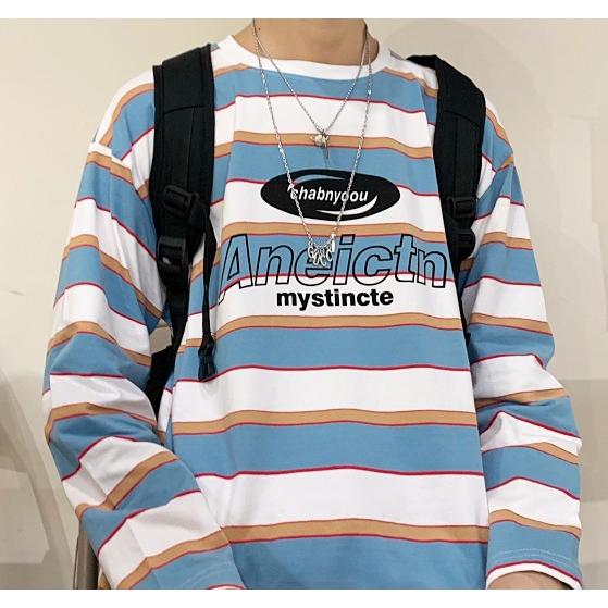 ボーダー トレーナー ロンt レディース 長袖 韓国ファッション ストリート系 Tb 550 毒いちご 通販 Yahoo ショッピング