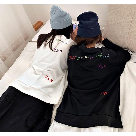 トレーナー レディース 長袖 トップス 文字ロゴ お揃い 原宿系 春 |  | 05
