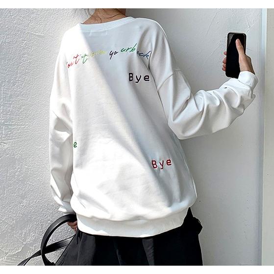 トレーナー レディース 長袖 トップス 文字ロゴ お揃い 原宿系 春 |  | 07