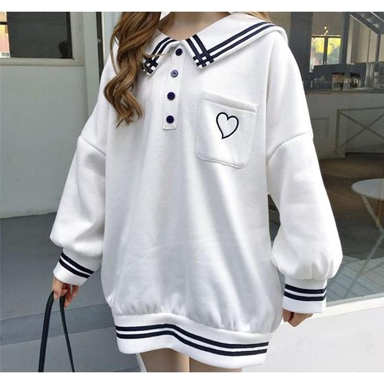 韓国ファッション パーカー レディース トレーナー 長袖 双子コーデ 制服風 原宿系 セーラー服 Tb 567 毒いちご 通販 Yahoo ショッピング