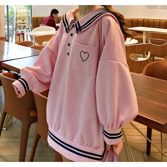 韓国ファッション パーカー レディース トレーナー 長袖 双子コーデ 制服風 原宿系 セーラー服 Tb 567 毒いちご 通販 Yahoo ショッピング