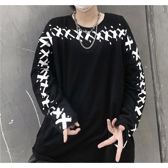 韓国ファッション メンズ ロング Tシャツ ユニセックス トレーナー 長袖 原宿系 ストリート 春夏秋冬 Tb 570 毒いちご 通販 Yahoo ショッピング