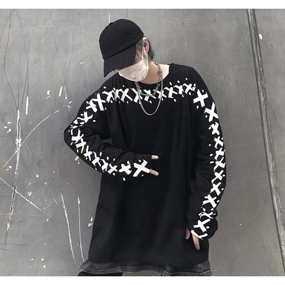 韓国ファッション メンズ ロング Tシャツ ユニセックス トレーナー 長袖 原宿系 ストリート 春夏秋冬 Tb 570 毒いちご 通販 Yahoo ショッピング