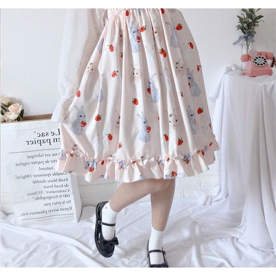 うさぎ ワンピース レディース ロリータ ゴスロリ 兎 ゆめかわいい 韓国 原宿 春 Tb 596 毒いちご 通販 Yahoo ショッピング