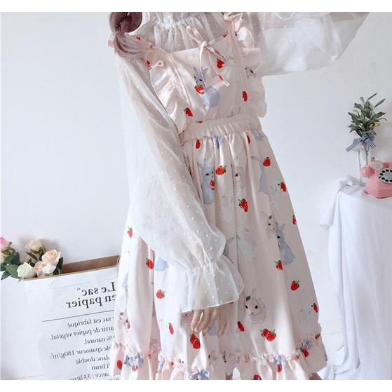 うさぎ ワンピース レディース ロリータ ゴスロリ 兎 ゆめかわいい 韓国 原宿 春 Tb 596 毒いちご 通販 Yahoo ショッピング